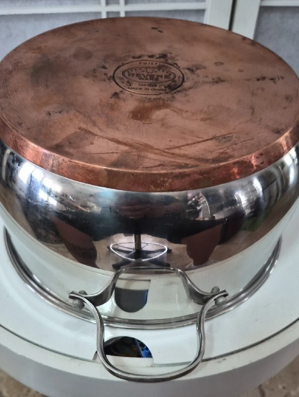 Revere Ware Copper Bottom 6 Qt Stainless Steel Sauce Pot.